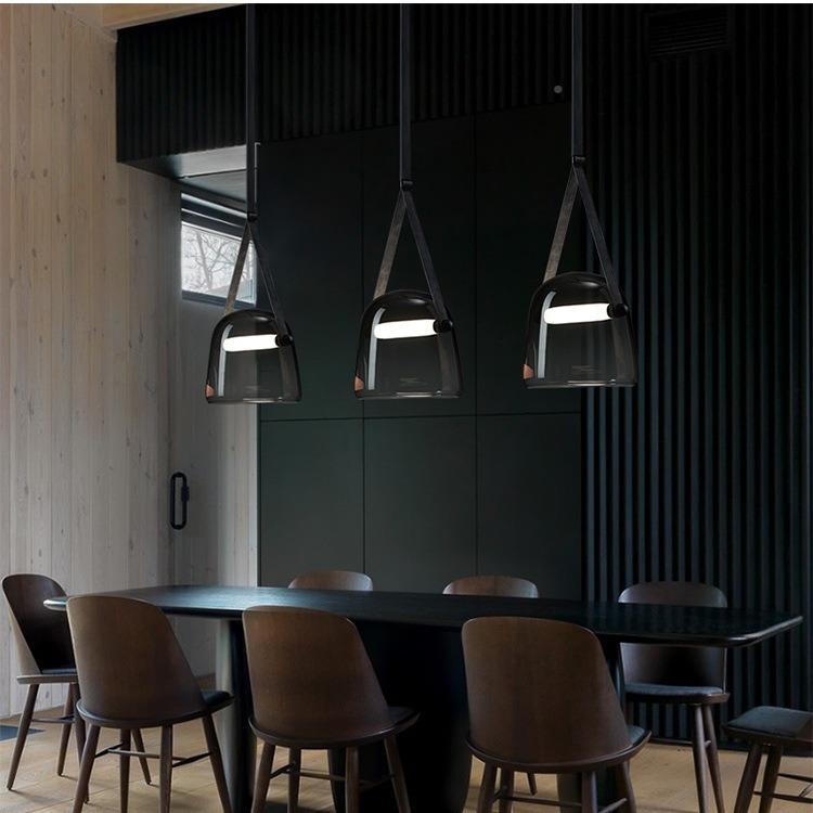 艺皮革术床卧头室客厅设计师样板房吊灯后现代吊创意无品牌/玻璃