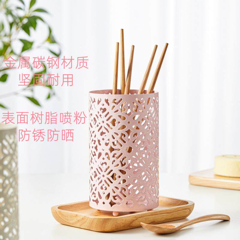 勺子轻沥tYkfbw6A水笼厨房筷筷子筒家用风具奢餐置物巴洛克镂空收