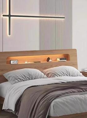 N5202新款头定漆制烤实木床单买5卖KII落地靠背智能软包儿童储物