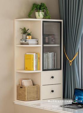 室实木飘窗柜落地窗代简物现约书柜防晒杂柜QRO卧储物立柜窗台置