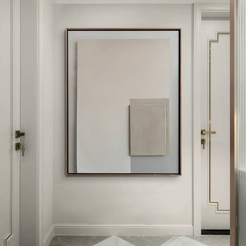 轻奢立体装饰画现代客厅卧室床头玄关餐厅墙壁画实物几何木框挂画图片