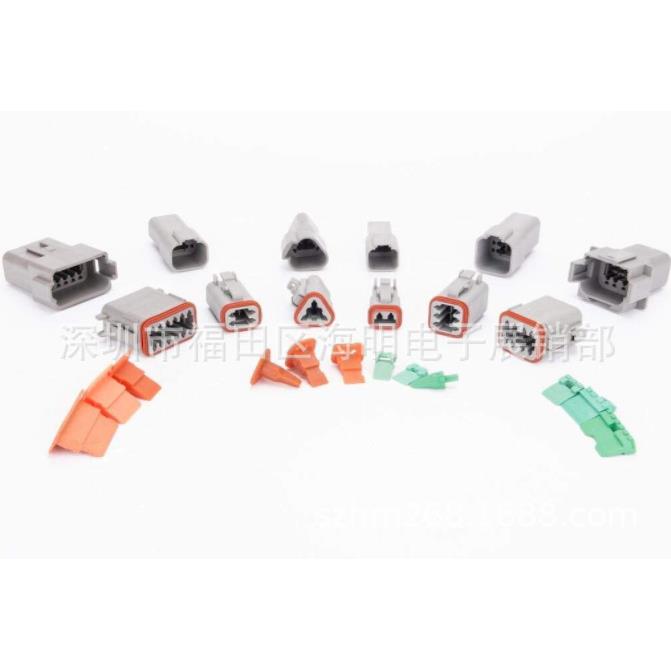 6套~2T引脚D密封1灰公母汽车电线连接器插头壳2.3WTN2.4.6.8.12