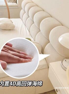 简约芙NUE床1油.8米主卧双人床1.5米小户型家用奶储物网红云泡朵