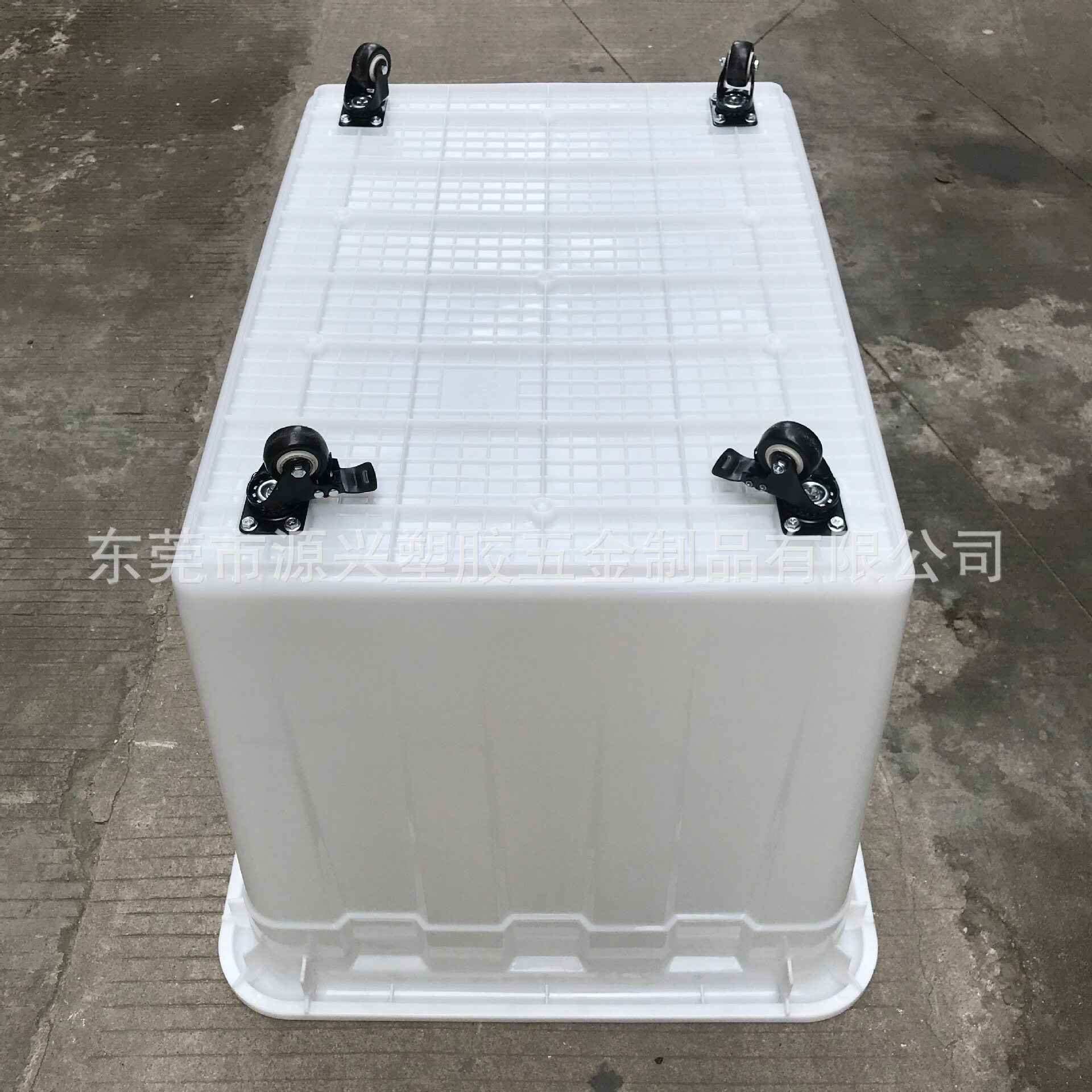 大号套叠式塑料周转箱加厚白色带刹车脚轮胶箱布车服装快递分拣筐