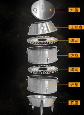 劲恒多能炭木双层保温烧烤炉烧鸡烤烤鸭炉烤地瓜机81295红薯机叫