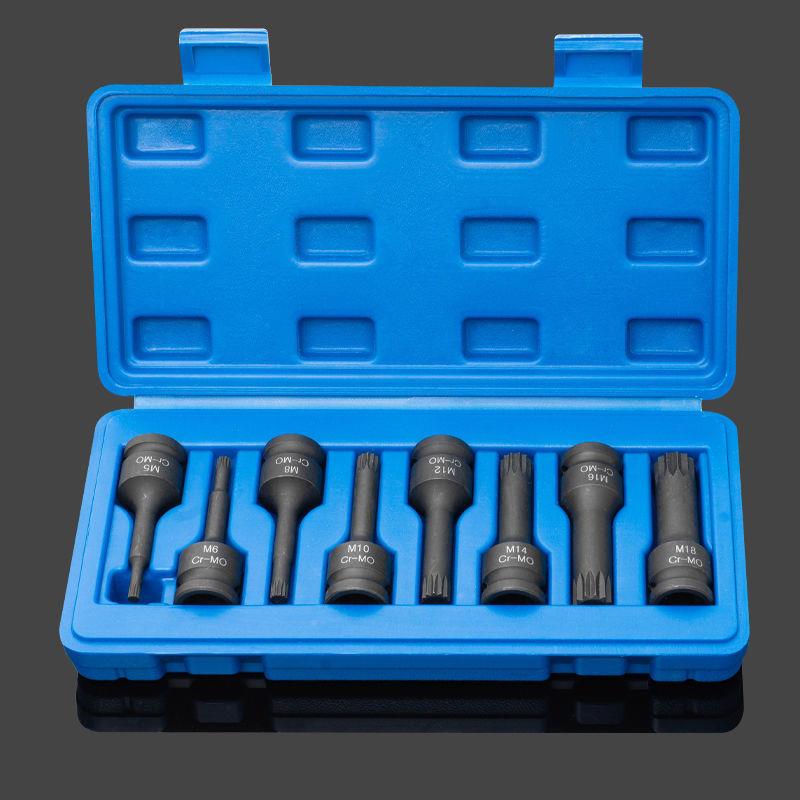 角酷安腾8件套/12气动风炮梅花十二M467连体批头M5-M1型8旋具套筒