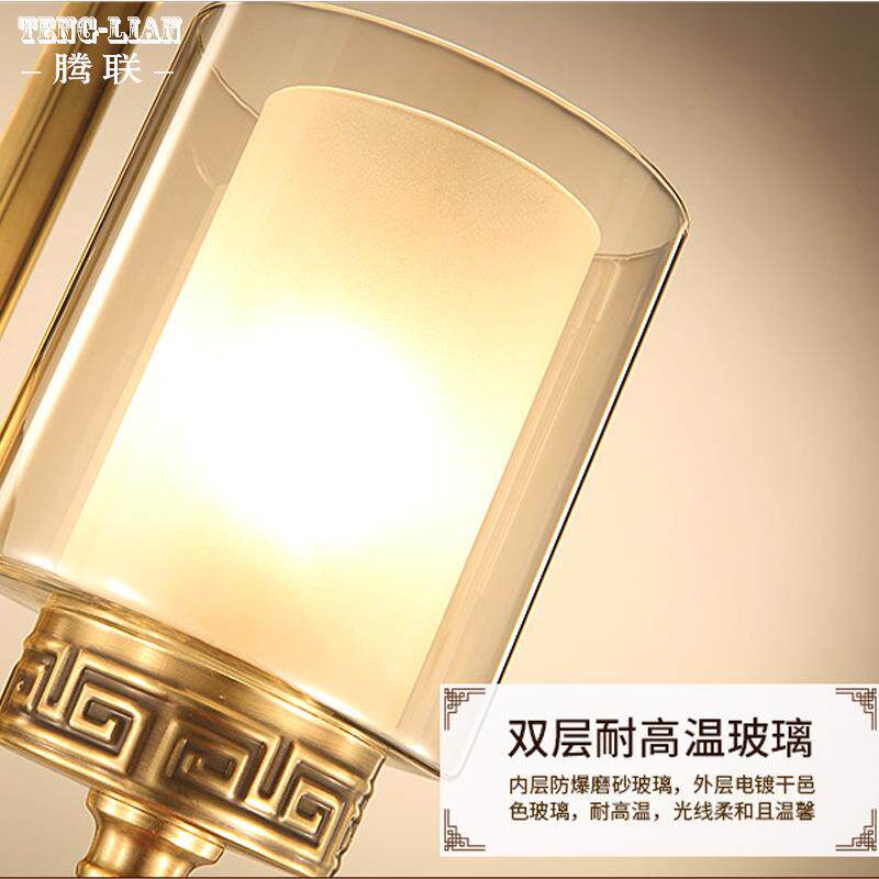 卧中式壁灯全铜客厅88107楼室过道客房壁灯中新式大气简约梯电视
