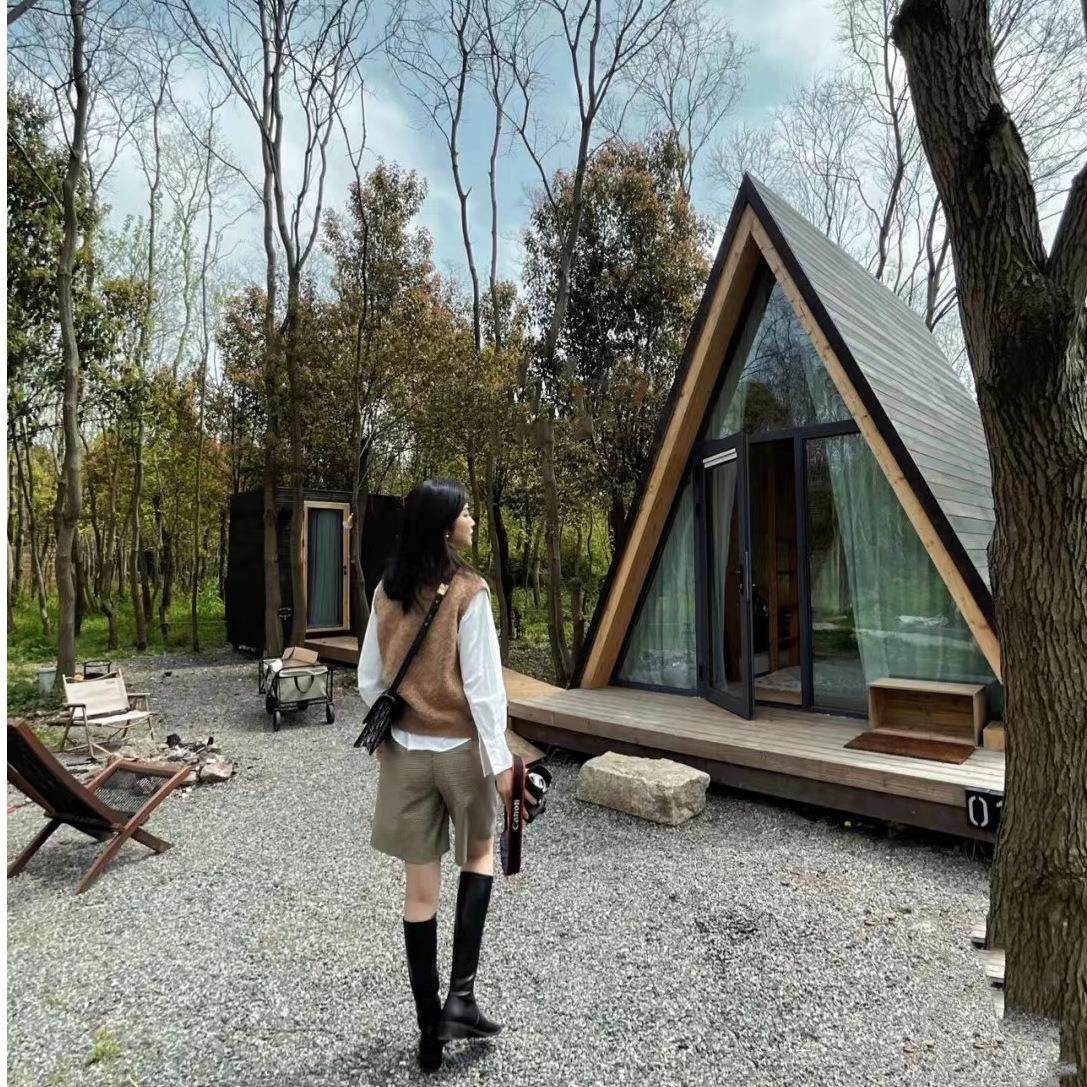 木屋网红民宿 度假三角屋酒店别墅 阳光房度假轻钢民宿,基础建材,轻钢别墅,淘宝优惠券,粉丝福利购,淘宝优惠卷