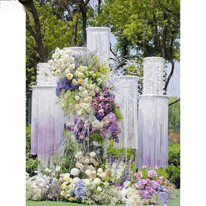 婚庆道具圆环线帘圆形拱门支架铁艺圆形伸缩架子吊顶装饰舞台路引