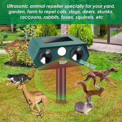 Solar-powered ultrasonic animal repellentMole repelling devi