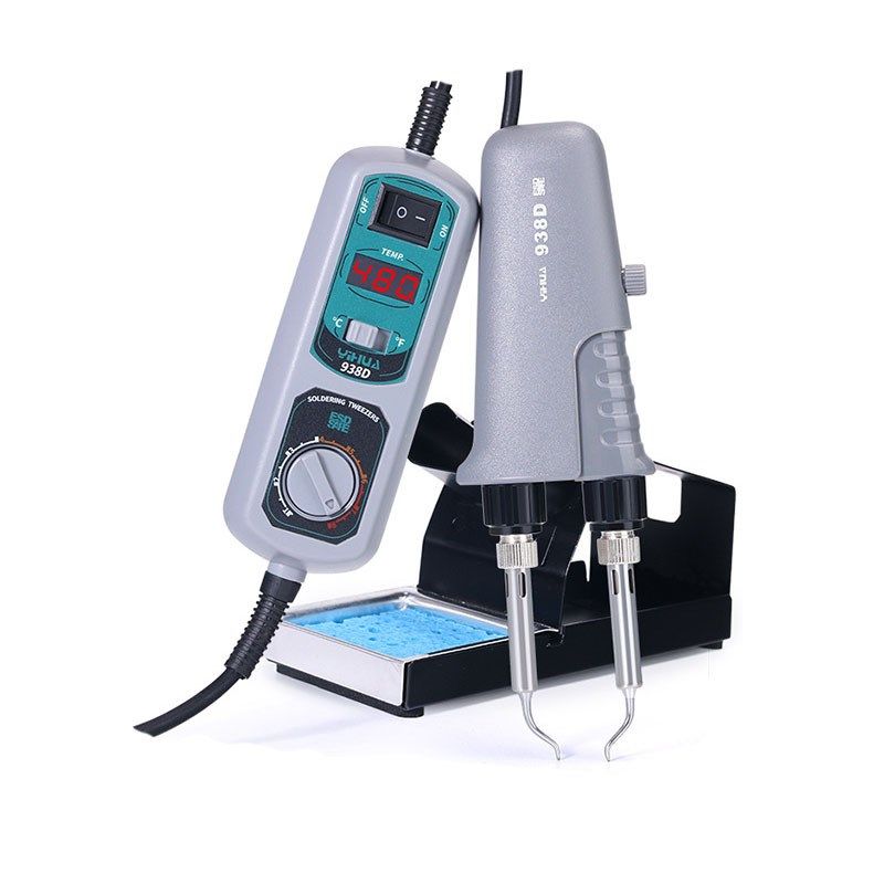 YIHUA谊华938D镊子烙铁SMT元件拆焊双夹式电烙铁焊台可调恒温