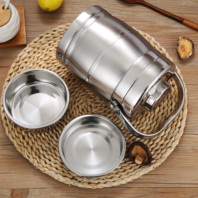 不锈钢保温提锅提篮保温桶学生送餐多层提手饭盒便当盒大容量商用