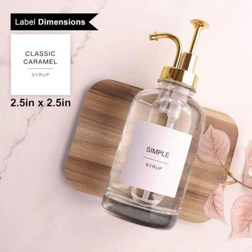 跨境Glass Syrup Bottles 36 Labels Kit Syrup Dispenser Coffee