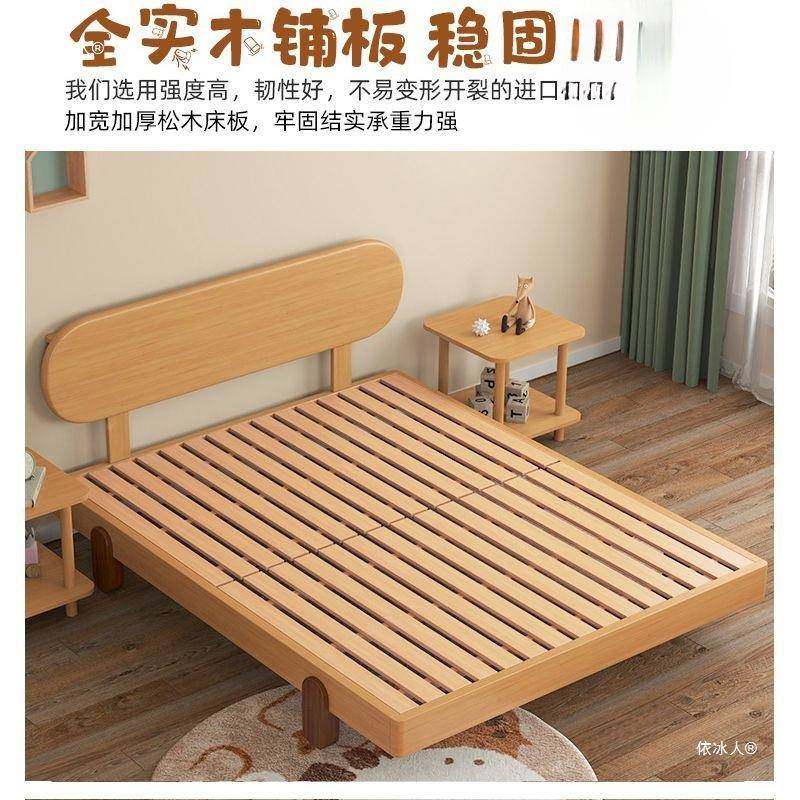 Y誉1榉木实木床家铺用儿童实木床加厚板加ZNN粗床植腿物油蜡送装