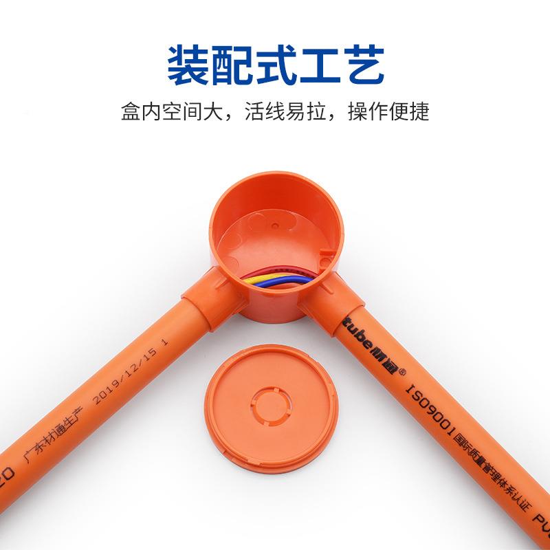 pvc管圆通司令盒3普通司令分4分单箱曲三四通明装自分扣过路接线