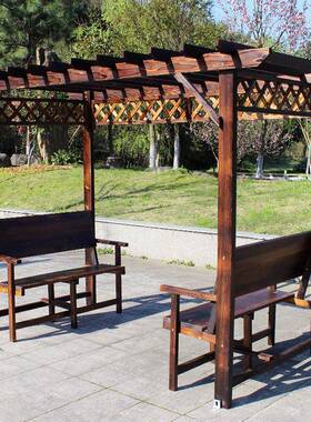 防木碳化木ELO庭户外腐凉亭室外廊架院网花架长廊格均匀多场合使