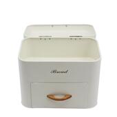 镀锌铁面包储存箱属家用厨房双包层面箱金翻盖带抽收纳储130屉物