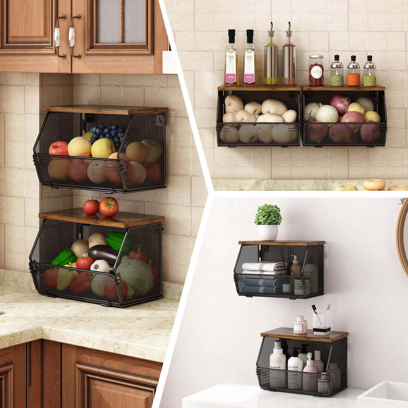 挂响铛铛22个装厨果蔬篮家用调壁水果收纳架调料瓶料置物房架,收纳整理,脏衣篮,淘宝优惠券,粉丝福利购,淘宝优惠卷