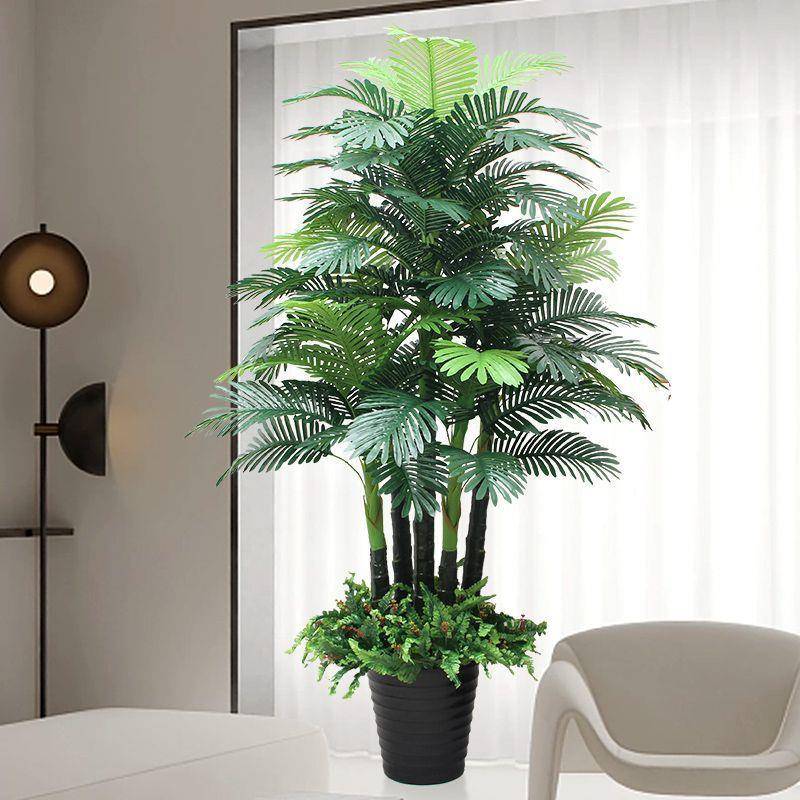仿真植葵客厅落绿地式假花盆END栽假植物财树室内散尾大盆发景