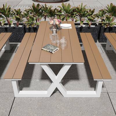 户外夜烧烤市排档体桌椅组合大室连外露天金属防LH-24050雨防晒餐