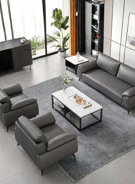 公室沙发高办档商务老板会客休室接待洽谈67542现代简茶几组合套