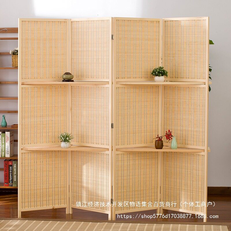 竹编屏风隔断折屏卧室客厅玄关门时尚简易折叠办公室酒店田园屏风