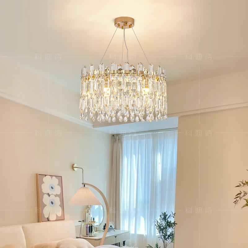 迪诗网厅红KDS-0162奶油风轻奢客室水晶吊灯餐厅灯奢科华卧房间法