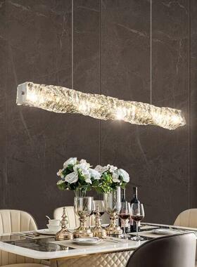 现代轻奢餐厅水术晶吊灯艺简约桌大吧台餐岛台气个性设计师93950