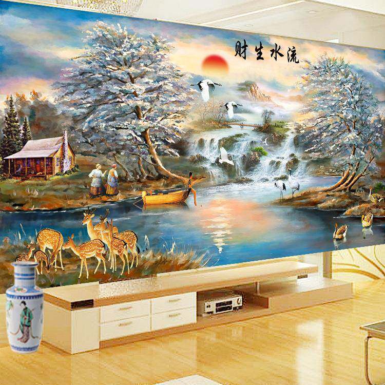 钻贴魔钻石画钻石生石方画钻石秀十字绣魔方Y2352圆钻十字绣流水