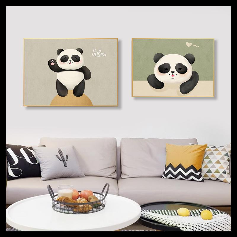 熊XML猫装饰画客厅沙发背壁厅儿童房餐卧画室景现代简约可爱卡通