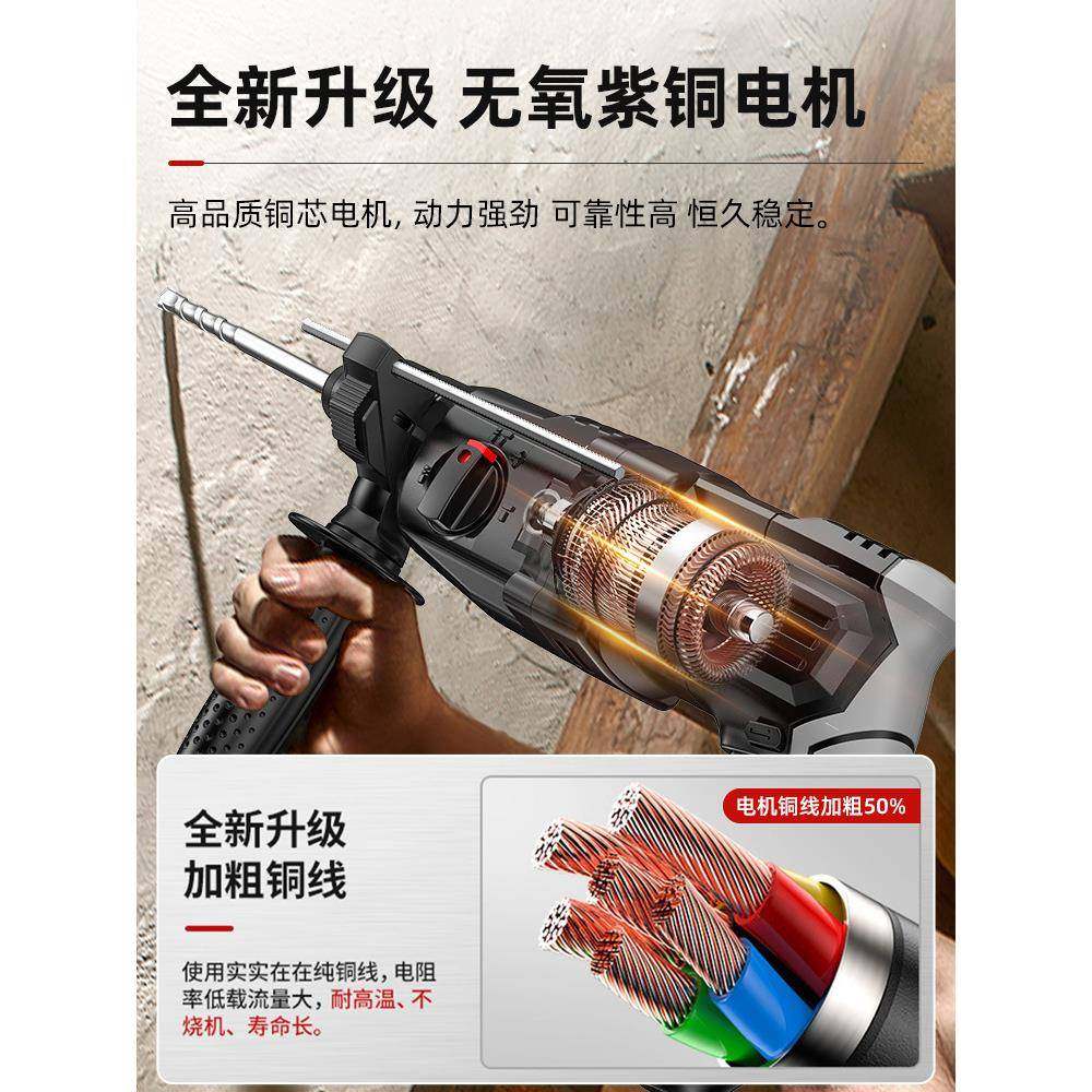 家轻型电锤电镐冲击钻三两用用QHH大功率用打混锤凝土墙孔多功能,标准件/零部件/工业耗材,车间地垫,淘宝优惠券,粉丝福利购,淘宝优惠卷