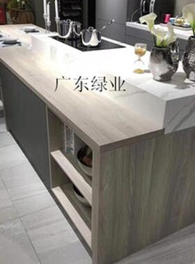 云板浮黄色人造计石英石厂家柜来图设厨A002-6台面板墙面地板厨柜