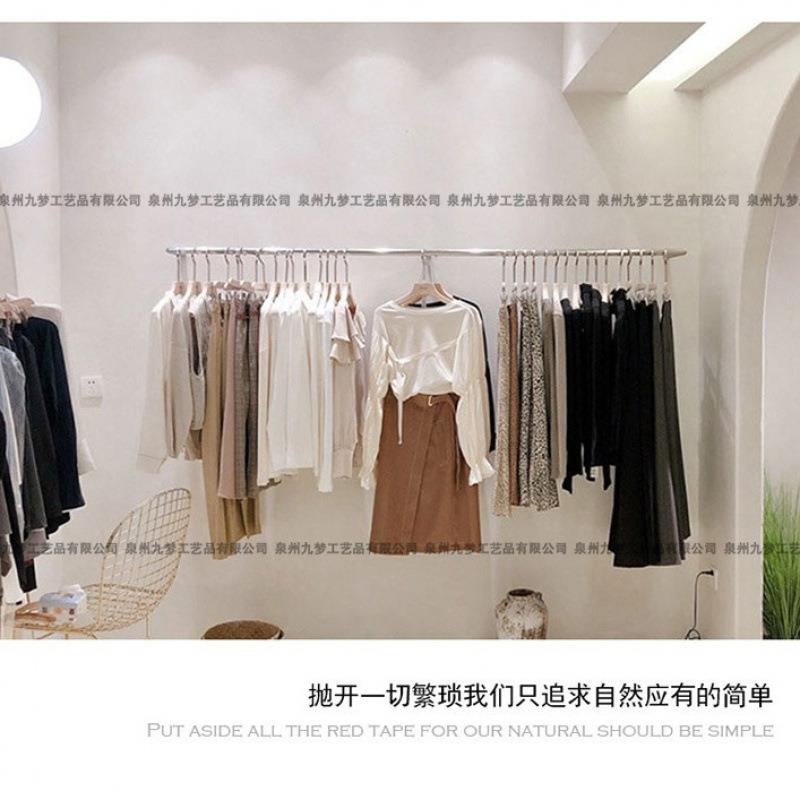 服装展示挂架陈架衣杆架落地式童装不货锈钢上墙架衣架落地1家列