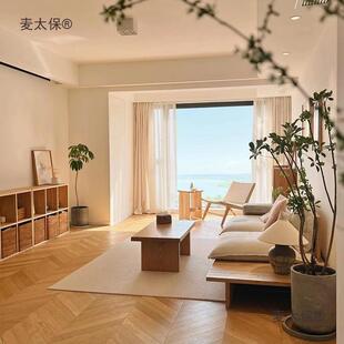 kt木纹砖奶风仿油实木地板砖卧客厅室鱼骨木砖NJI复古柔光大麦纹