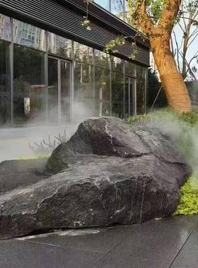 园林水景观石造景黑国山石置景石塘别墅庭院鱼假山流中90497黑景