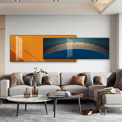 现代几何画简抽象风壁画客厅沙发壁画轻叠加画CT-A071工业约晶瓷