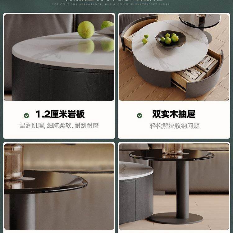 意式轻奢小户型圆形璃岩板茶几极简几客厅小茶985现代简玻约钢化,电子/电工,接线端子,淘宝优惠券,粉丝福利购,淘宝优惠卷
