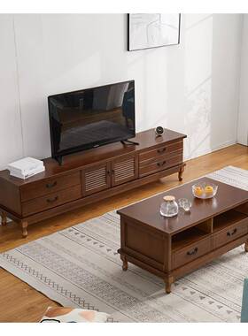 实木电电视柜茶F5M58584几合组现代简约小型客厅视墙户地柜简易电