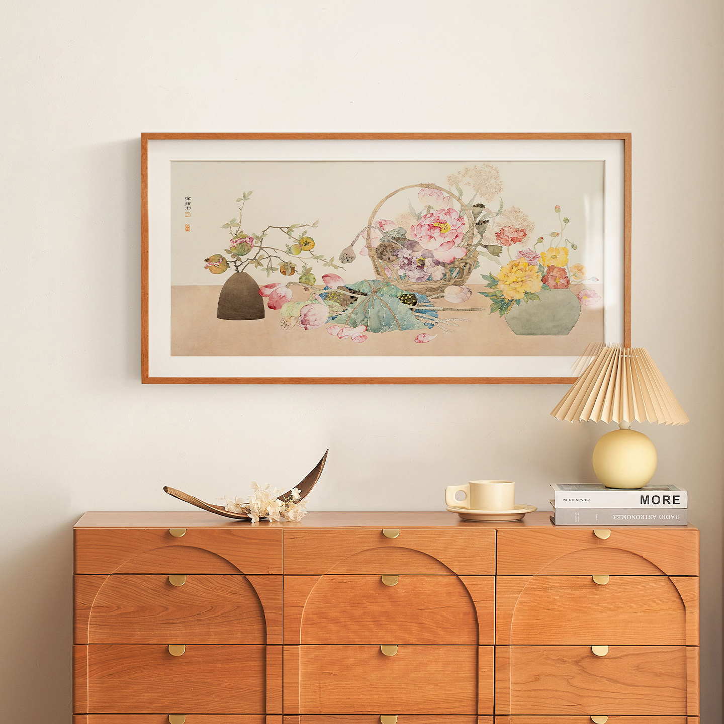 宋式美学花卉客厅装饰画新中式清供图餐厅壁画高级复古感茶室挂画