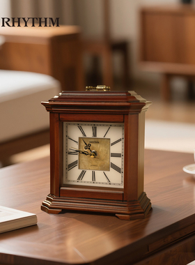 RHYTHM丽声静音大座钟欧式2026年新款客厅实木座钟复古典艺术坐钟
