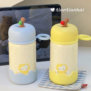 夏季 可爱卡通小猫设计水杯高颜值便携女孩校园随身必备保温杯 新款