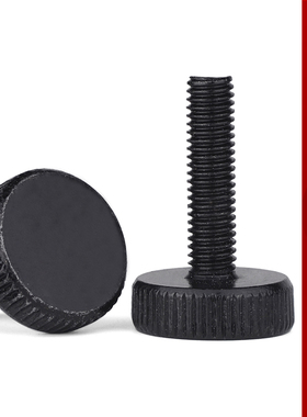 GB835黑色平头滚花手拧螺丝镀黑锌大头手拧螺钉m3m4m5m6m8m10