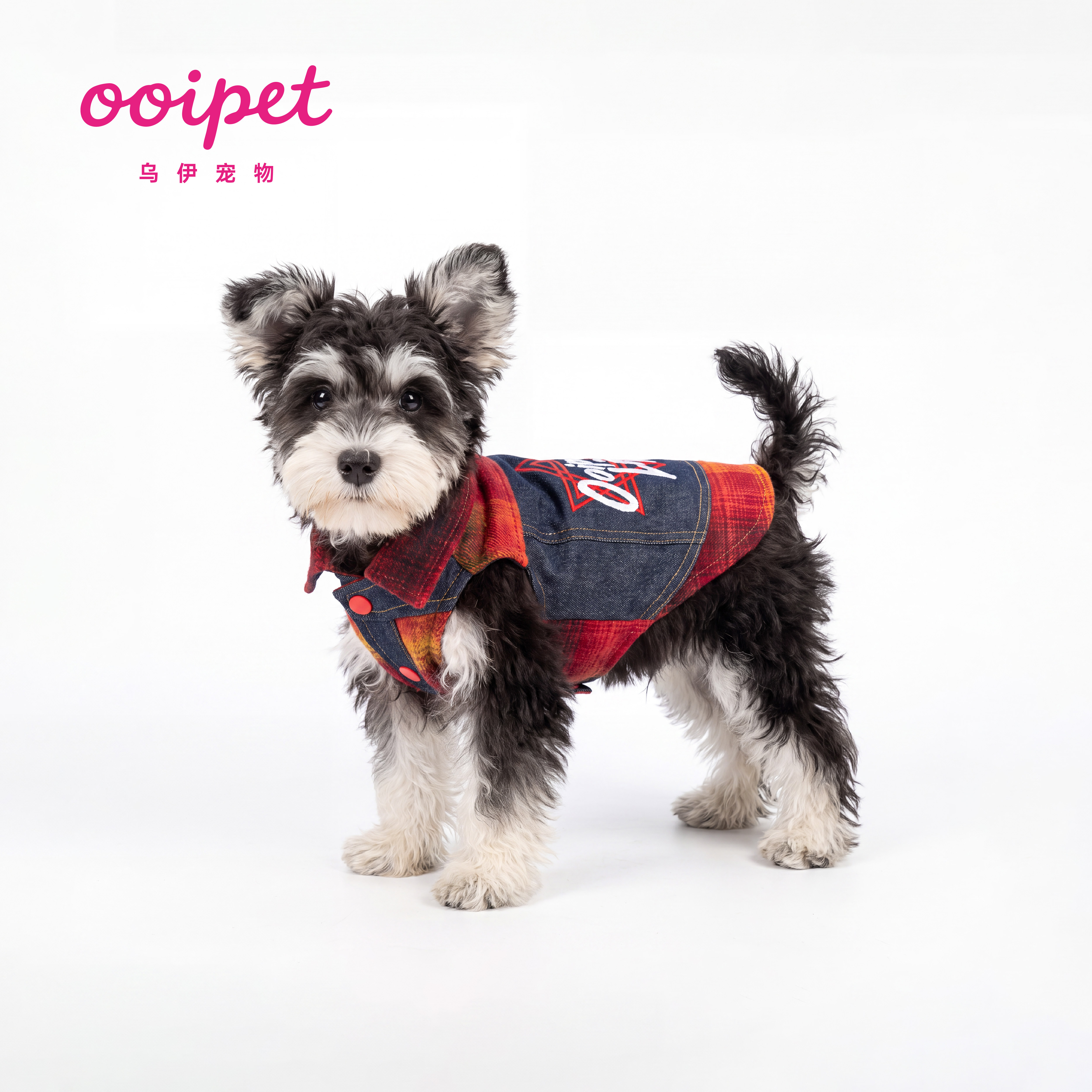 ooipet秋季狗狗纯棉牛仔马甲帅气