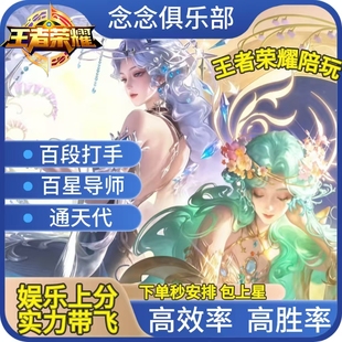 王者荣耀陪玩男女技术陪包赢包C娱乐甜蜜单陪练陪打上分代打排位