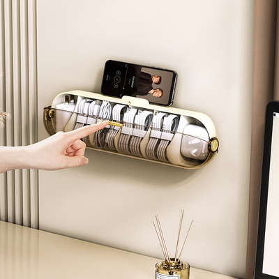 数据线收纳盒壁挂式充电线手机充电器插头置物整理神器理线架挂墙