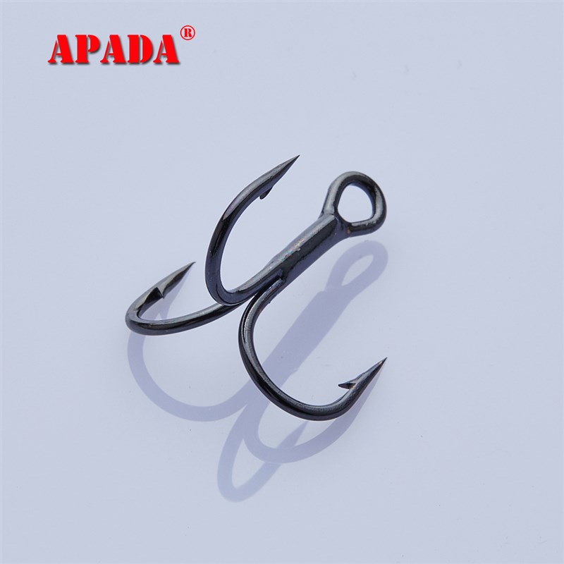 APADA亚伯达精选3倍加强ST56三本钩圆尖钩底打扁三刀焊接路亚亮片