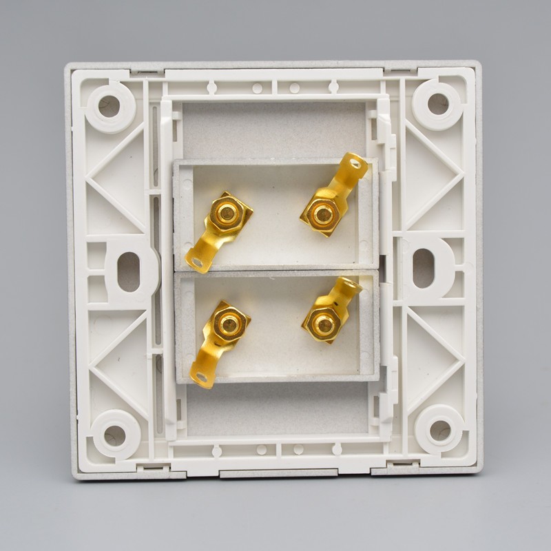 深灰色音响面板86型四孔4联音箱香蕉头接线柱接口音响线墙壁