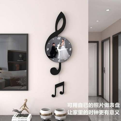 奶油风客厅餐厅挂KAZ20符25音现代简约墙钟创意饰艺术装钟网红时