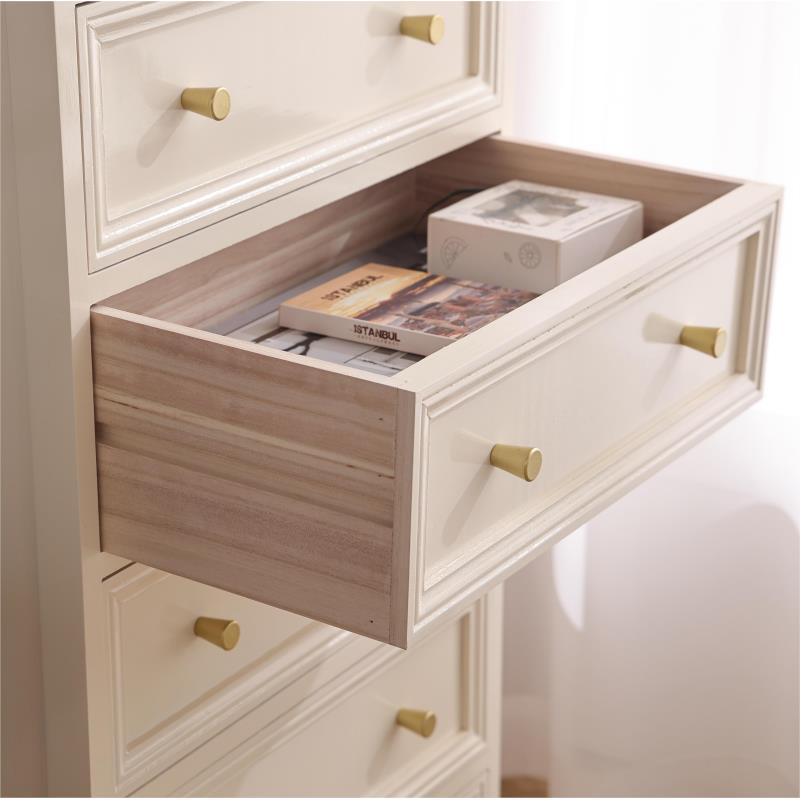 厅6F77M76T6R斗柜实木储美式收纳物柜客靠五墙玄关柜卧室床边柜白