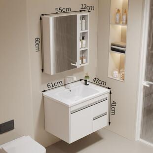 款一体新室柜浴组合脸盆卫生间铝陶瓷全洗漱台面洗手柜轻无品牌/